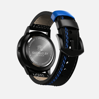 Correa de Cuero Negro/Azul (Ajustable) - GasShelby™