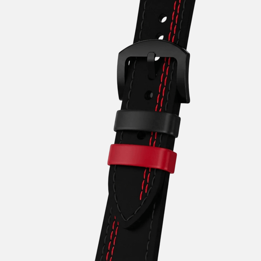Correa de Cuero Negro/Rojo (Ajustable) - GasShelby™