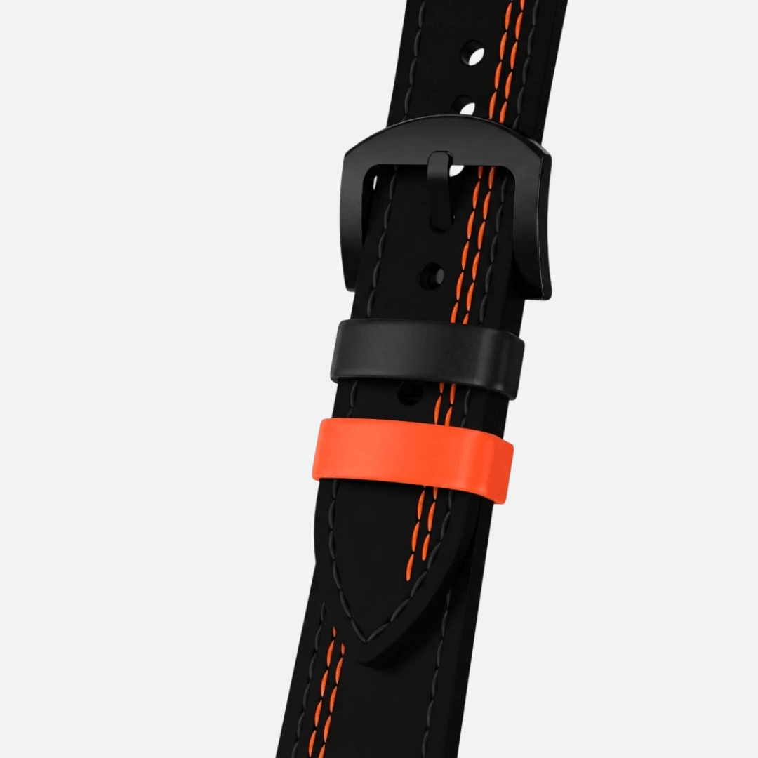 Correa de Cuero Negro/Naranja (Ajustable) - GasShelby™