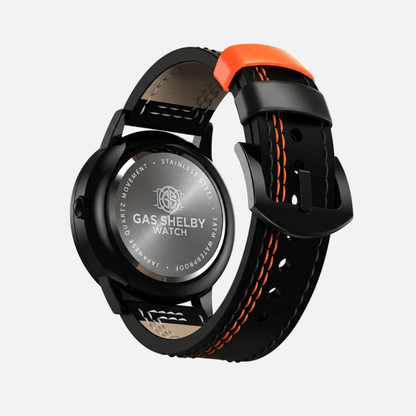 Correa de Cuero Negro/Naranja (Ajustable) - GasShelby™