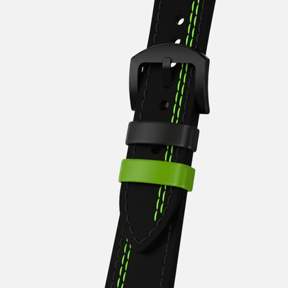 Correa de Cuero Negro/Verde (Ajustable) - GasShelby™