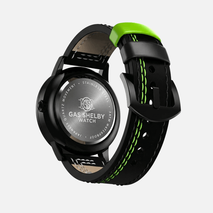 Correa de Cuero Negro/Verde (Ajustable) - GasShelby™